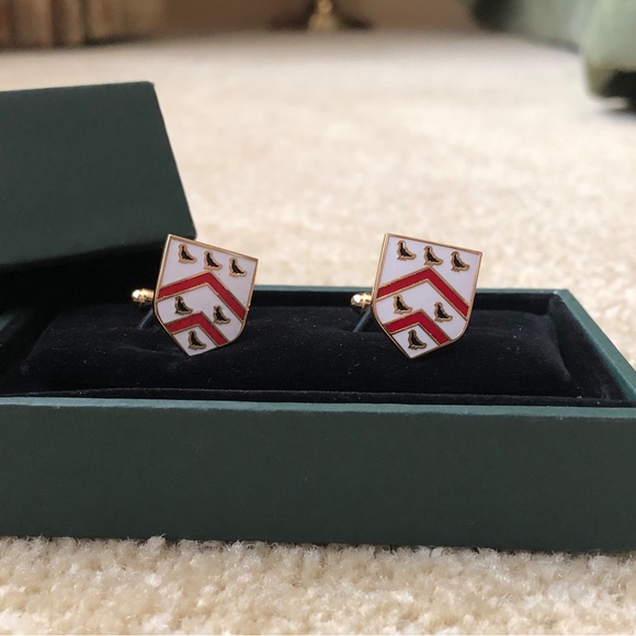 University of Oxford Worcester College Cufflinks by Ede & Ravenscroft - Gold Bar - Picture 6 of 7